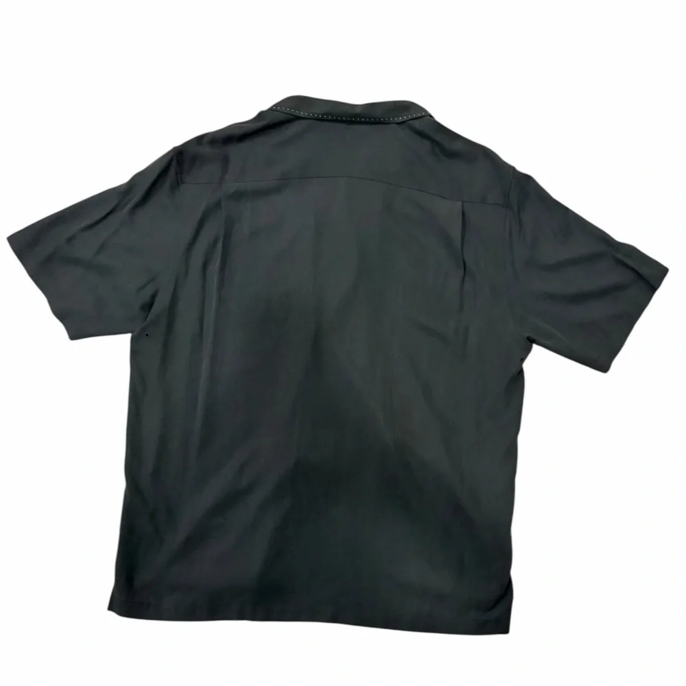 Nat Nast 100% Silk Las Vegas Map Embroidered Shirt Black Size L - Picture 5 of 6